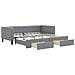 Divano Letto Estraibile Cassetti Grigio Chiaro 100x190 Tessuto - Foto miniatura 1