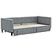 Divano Letto Estraibile Cassetti Grigio Chiaro 100x190 Tessuto - Foto miniatura 3