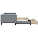 Divano Letto Estraibile Cassetti Grigio Chiaro 100x190 Tessuto - Foto miniatura 4