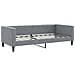 Divano Letto Estraibile Cassetti Grigio Chiaro 100x190 Tessuto - Foto miniatura 6