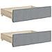 Divano Letto Estraibile Cassetti Grigio Chiaro 100x190 Tessuto - Foto miniatura 9