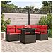 Set Divano da Giardino 6 pz Marrone Poly Rattan - Foto miniatura 7