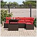 Set Divano da Giardino 6 pz Marrone Poly Rattan - Foto miniatura 8