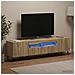 Mobile TV LED a 3 pezzi Rovere Sonoma Legno ingegnerizzato - Foto miniatura 4