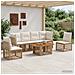 Set Divano da Giardino 7 pz Naturale e Bianco Crema polyrattan - Foto miniatura 6