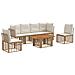 Set Divano da Giardino 7 pz Naturale e Bianco Crema polyrattan - Foto miniatura 1