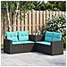 Set di divani 5 pz Nero e Blu Rattan sintetico e Acciaio - Foto miniatura 4