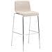 Sgabello Bar Hoover in Tessuto I Sgabello Alto Design 4 Gambe in Metallo I Sedia Sgabello Impilabile con Schienale I Sgabello Bancone H 76 CM Crema Base Cromata - Foto miniatura 1