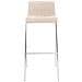 Sgabello Bar Hoover in Tessuto I Sgabello Alto Design 4 Gambe in Metallo I Sedia Sgabello Impilabile con Schienale I Sgabello Bancone H 76 CM Crema Base Cromata - Foto miniatura 2