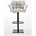 Sgabello Alto Bar Damaso I Sgabello Design Cucina Trapuntato in Tessuto con Braccioli E Schienale Imbottiti l Sedia Sgabello Bar Pub con Poggiapiedi Bianco Nero - Foto miniatura 2