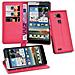 Custodia Compatibile Con Huawei D3 Mate 7 In Rosso Carminio - Coperchio Protettiva Con Chiusura Magnetica, Funzione Stand E Tasca Per Le Carte - Foto miniatura 1