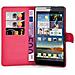 Custodia Compatibile Con Huawei D3 Mate 7 In Rosso Carminio - Coperchio Protettiva Con Chiusura Magnetica, Funzione Stand E Tasca Per Le Carte - Foto miniatura 2
