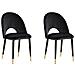 Set Di Due Sedie Da Pranzo In Velluto Nero Magalia - Foto miniatura 14