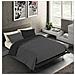 Set Copripiumino Bicolor 100% Microfibra Con Federa Double Face - Una Piazza E Mezza 200x200 Cm - Grigio Scuro / nero - Foto miniatura 1