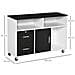 Mobile Porta Stampante Con Cassetti Mobiletto Multiuso Nero E Bianco - Foto miniatura 2