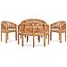 Set Salotto da Giardino 5 pz Design Curvo in Massello di Teak - Foto miniatura 2