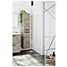 Colonna Bagno Alexandria, Mobile A Colonna Per Bagno A 2 Ante, Armadio Pensile Sospeso Con 2 Ripiani, 30x25h150 Cm, Rovere - Foto miniatura 1