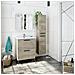 Colonna Bagno Alexandria, Mobile A Colonna Per Bagno A 2 Ante, Armadio Pensile Sospeso Con 2 Ripiani, 30x25h150 Cm, Rovere - Foto miniatura 3