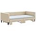 Divano Letto Estraibile Con Materassi Crema 100x200 Cm Tessuto - Foto miniatura 5