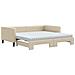 Divano Letto Estraibile Con Materassi Crema 100x200 Cm Tessuto - Foto miniatura 1