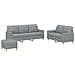 Set Di Divani 3 Pz Con Cuscini Grigio Chiaro In Tessuto - Foto miniatura 2