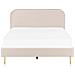 Letto Velluto Flayat 160 X 200 Cm Beige Chiaro - Foto miniatura 3