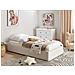 Letto Singolo Contenitore Tessuto Bouclè Bianco Sporco 90 X 200 Cm Dinan - Foto miniatura 1