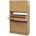 Scarpiera 3 Ante Ripiani Porta Scarpe Doppia Profondita Legno 63x24x115 Quercia - Foto miniatura 1
