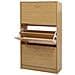 Scarpiera 3 Ante Ripiani Porta Scarpe Doppia Profondita Legno 63x24x115 Quercia - Foto miniatura 2