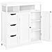 Mobile Da Bagno Armadietto Da Terra 3 Cassetti E 2 Ante Armadio 80.5x30x86.5cm - Foto miniatura 4
