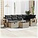 Set Divani Da Giardino 7pz Con Cuscini Grigio Chiaro Polyrattan - Foto miniatura 7