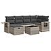 Set Divani Da Giardino 7pz Con Cuscini Grigio Chiaro Polyrattan - Foto miniatura 1