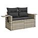 Set Divani Da Giardino 7pz Con Cuscini Grigio Chiaro Polyrattan - Foto miniatura 8