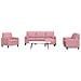 Set Di Divani 4 Pz Con Cuscini E Rinforzi Rosa In Velluto - Foto miniatura 1