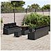 Set divano giardino con cuscini  10 pezzi Nero Polyrattan Acacia, Divano giardino a 2 posti con cuscini  Nero Polyrattan, Set pranzo giardino 3 pezzi con cuscini  Nero Polyrattan Acacia - Foto miniatura 3