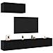 Set di 3 Mobili TV Montato a Parete Rovere Nero in Legno Ingegnerizzato - Foto miniatura 3