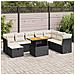 Set Divani da Giardino 9 pz con Cuscini Nero Polyrattan Acacia - Foto miniatura 2