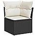 Set Divani da Giardino 9 pz con Cuscini Nero Polyrattan Acacia - Foto miniatura 4