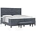 Letto a Molle con Materasso e Panca Grigio Scuro 200x200 cm in Velluto - Foto miniatura 1