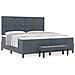 Letto a Molle con Materasso e Panca Grigio Scuro 200x200 cm in Velluto - Foto miniatura 4