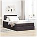 Pouf Letto con Materasso Marrone Scuro 120x200 cm in Tessuto - Foto miniatura 3