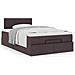 Pouf Letto con Materasso Marrone Scuro 120x200 cm in Tessuto - Foto miniatura 4