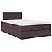 Pouf Letto con Materasso Marrone Scuro 120x200 cm in Tessuto - Foto miniatura 6