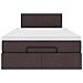 Pouf Letto con Materasso Marrone Scuro 120x200 cm in Tessuto - Foto miniatura 7