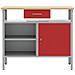 Banco da lavoro  con Porta Bloccabile Rosso 100x55x85 cm Acciaio - Foto miniatura 7