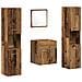 Set di mobili per bagno 4 pezzi - Legno antico in legno ingegnerizzato - Foto miniatura 1