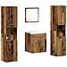 Set di mobili per bagno 4 pezzi - Legno antico in legno ingegnerizzato - Foto miniatura 3