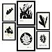 Set Di 6 Stampe Stampe Artistiche In Stile Schizzo Con Inchiostri Tropicali E Inchiostro Nero Per L'interior Design A3 & A4 Cornice Nera - Foto miniatura 1