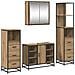 Set di mobili per il bagno con porta 4 pcs Rovere artigianale - Foto miniatura 1