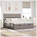 Struttura Letto Pouf con Materassi Tortora 180x200cm in Tessuto - Foto miniatura 4